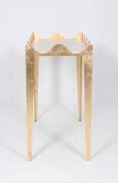 Scalloped Gilded Iron Console Table