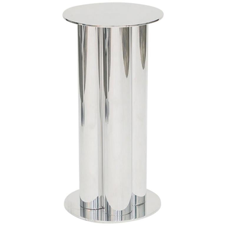Scalloped Medium TOTEM or Pedestal in Polished, Brushed, or Sandblasted Aluminum