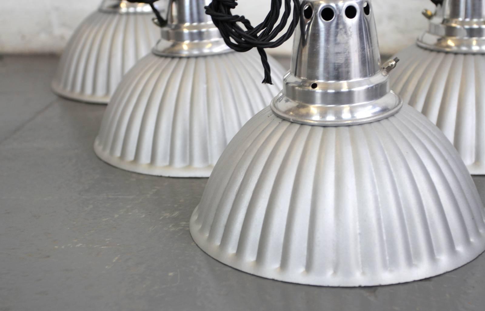 Early 20th Century Scalloped Mercury Glass Pendant Lights, circa 1920s