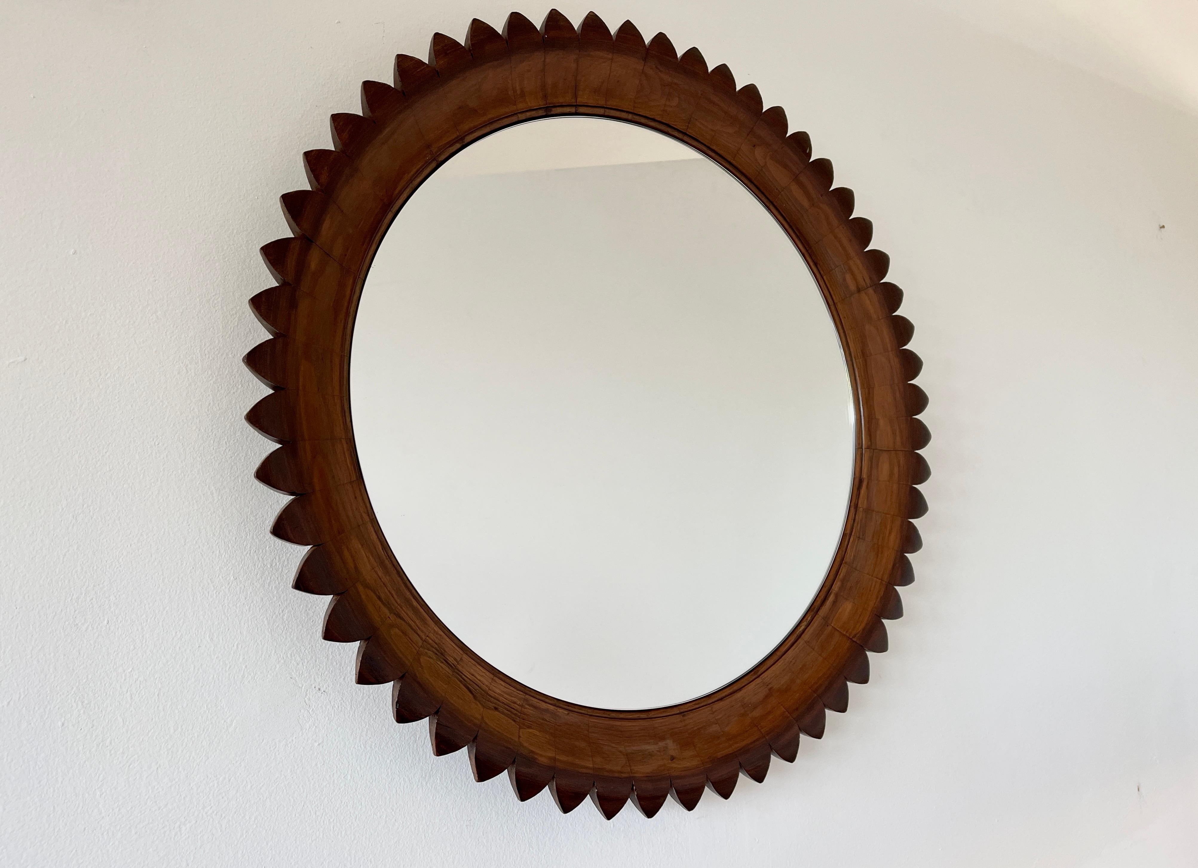 Scalloped Mirror by Fratelli Marelli In Good Condition In Beverly Hills, CA