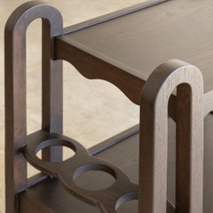 Panoplie Scalloped Oak Bar Cart