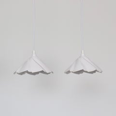 Pendelleuchten aus Porzellan mit Wellenschliff von Søholm, Dänemark