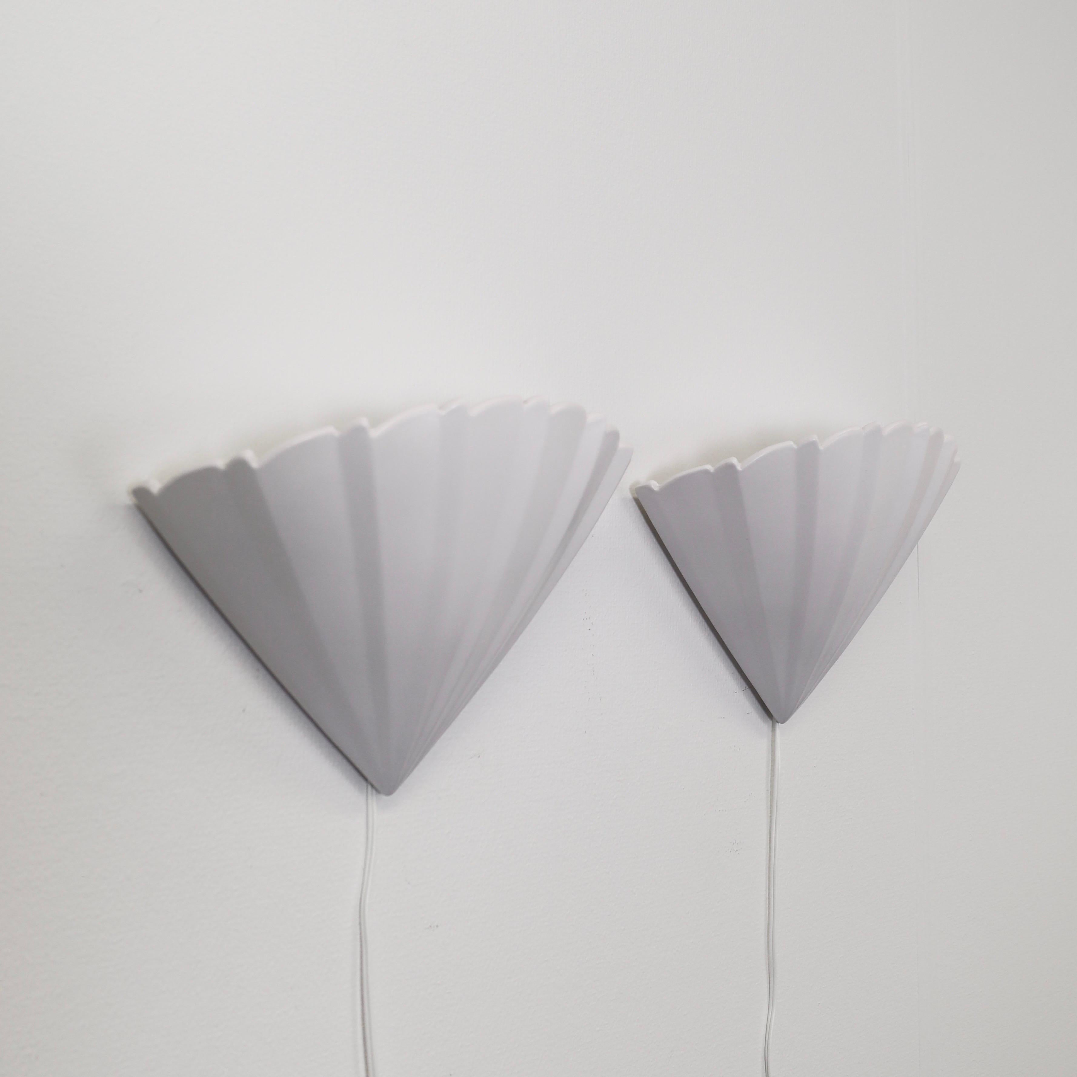 Scalloped Porcelain Sconces by Søholm, Denmark For Sale 1