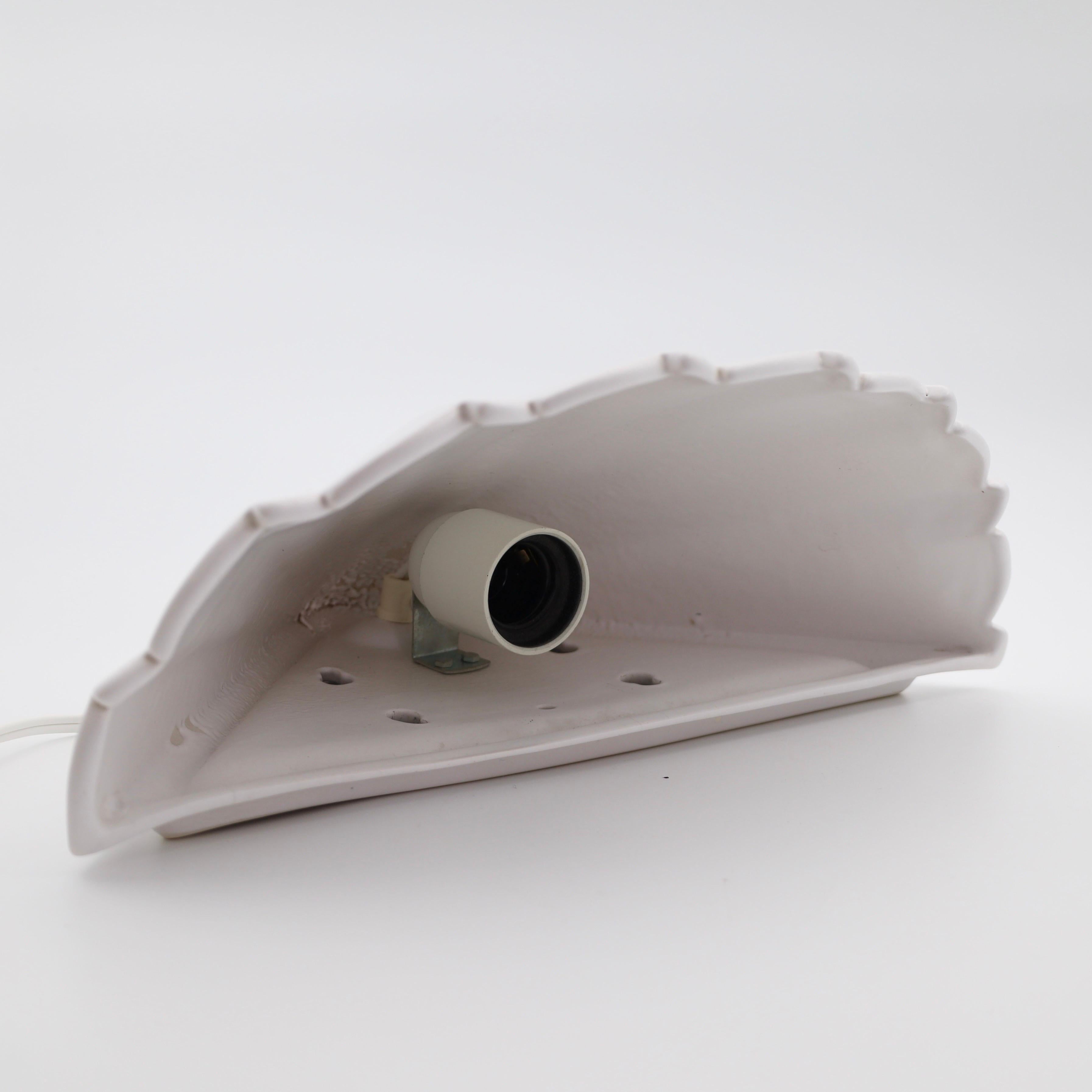 Scalloped Porcelain Sconces by Søholm, Denmark For Sale 4