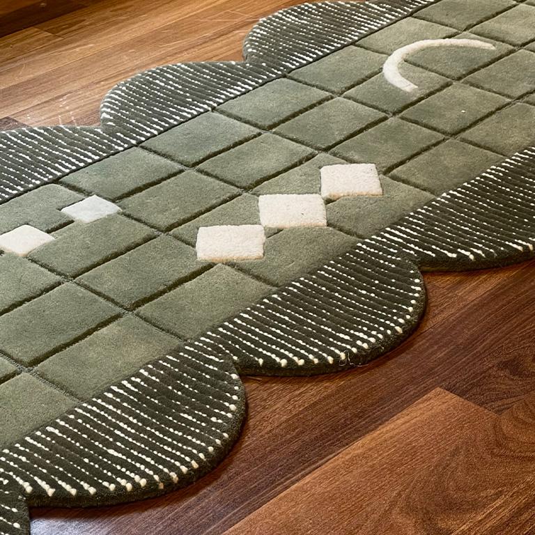 Contemporary Scalloped Rug by Diego Olivero Studio  For Sale