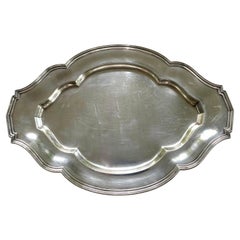 Antique Scalloped Sterling Silver Tray