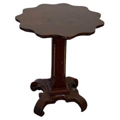 Vintage Scalloped Top Pedestal Table