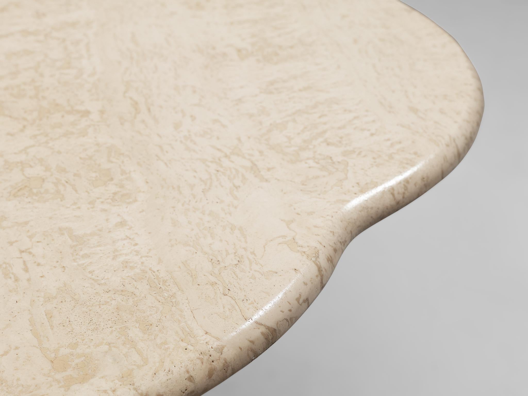 Late 20th Century Scalloped Travertine Coffee Table