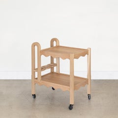 Panoplie Scalloped White Oak Bar Cart