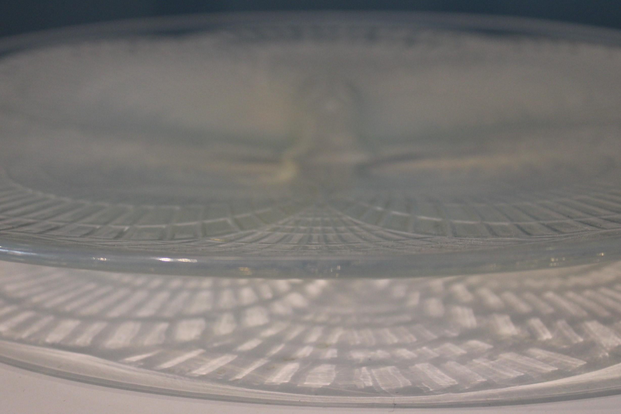 Français Assiette en verre festonnée de Ren Lalique en vente