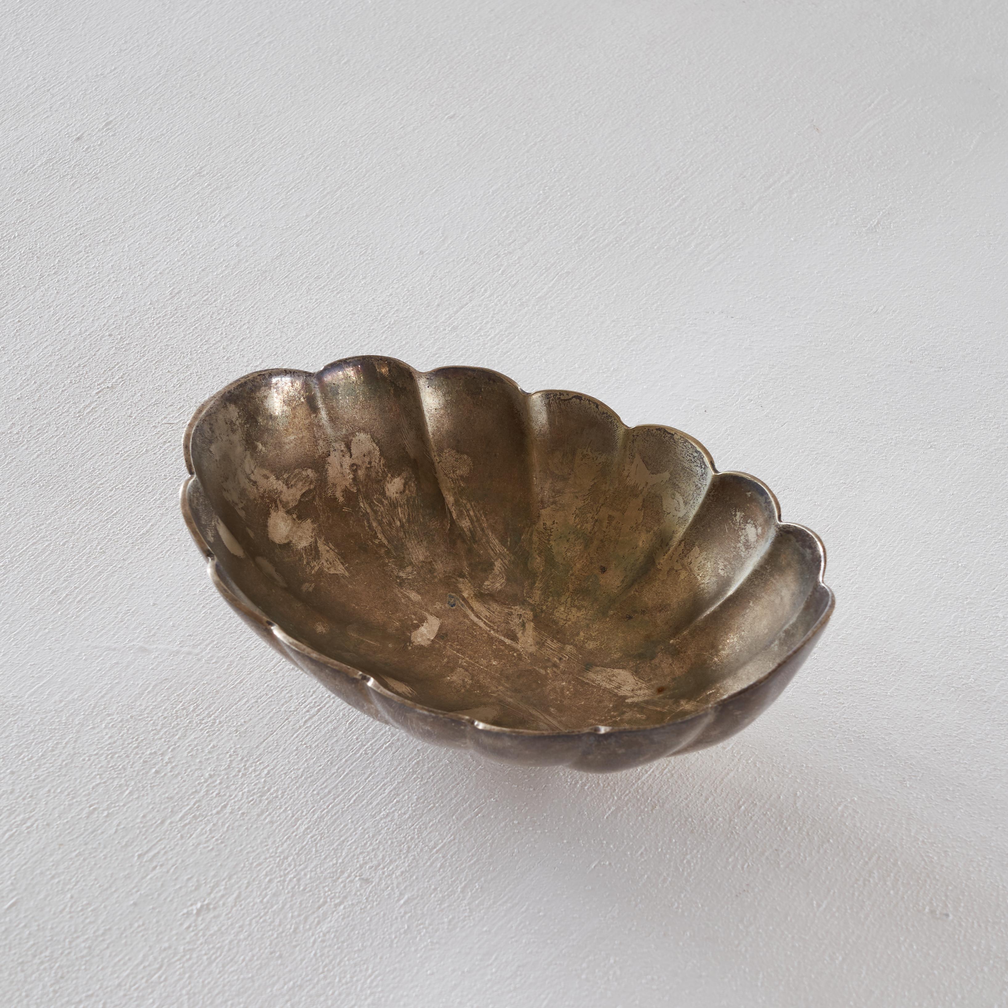 Hand-Crafted Scalopped & Patinated Bowl