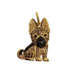 Scamper & Co. Sterling Silver Gold Toned CZ French Bulldog Charm #25738