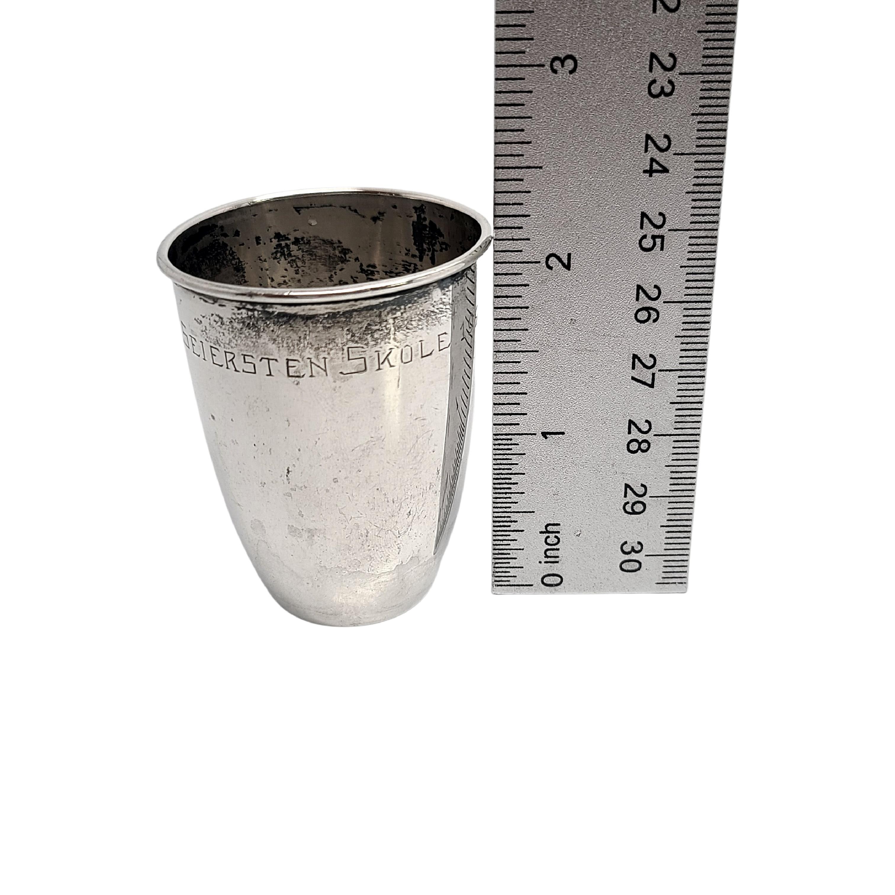 Scandanavian 830 Silver Cup with Engraving 2