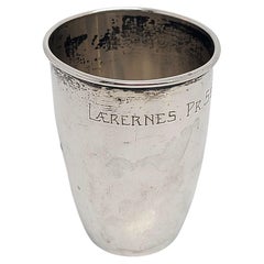 Vintage Scandanavian 830 Silver Cup with Engraving