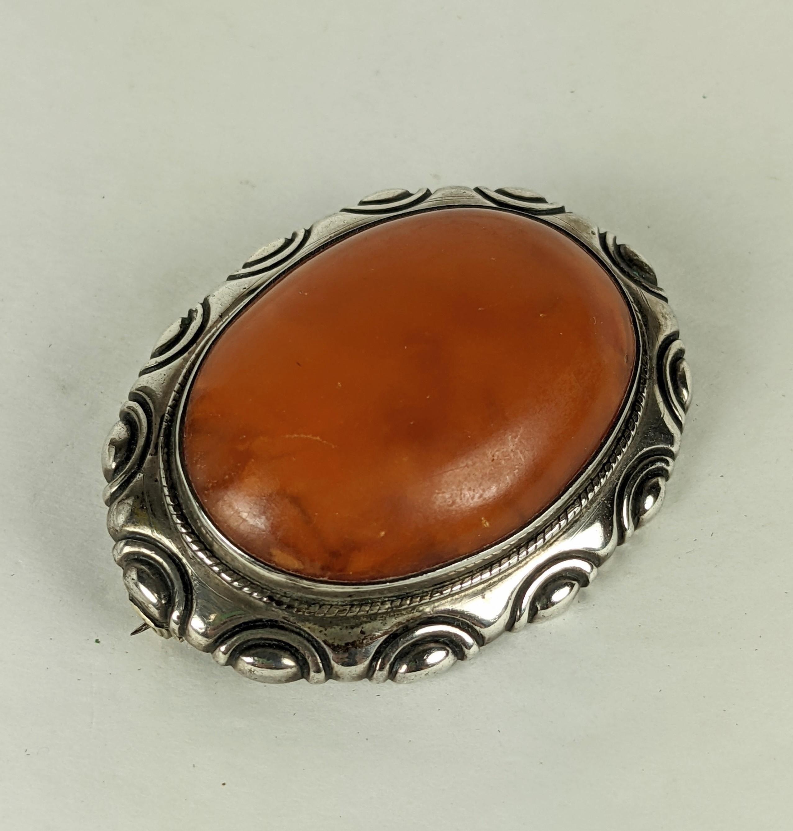 antique amber brooch