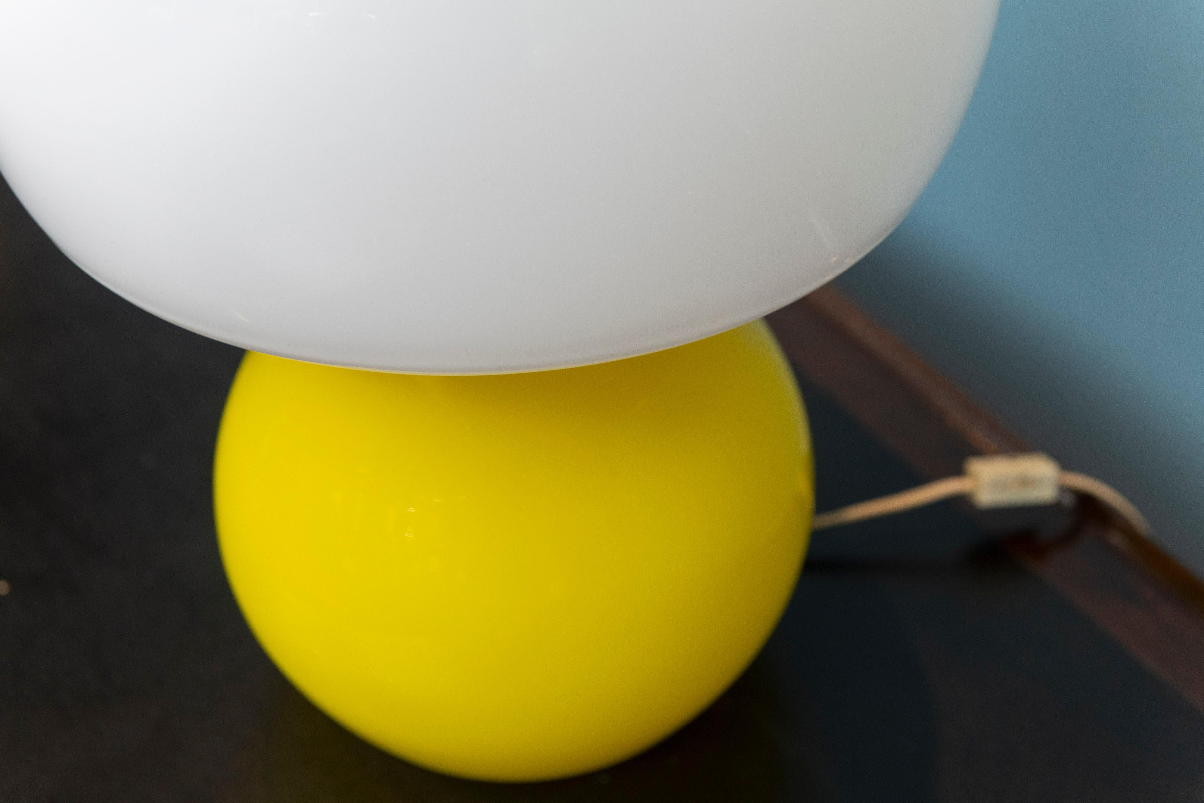 Scandanavian Glass Table Lamp In Good Condition In San Francisco, CA