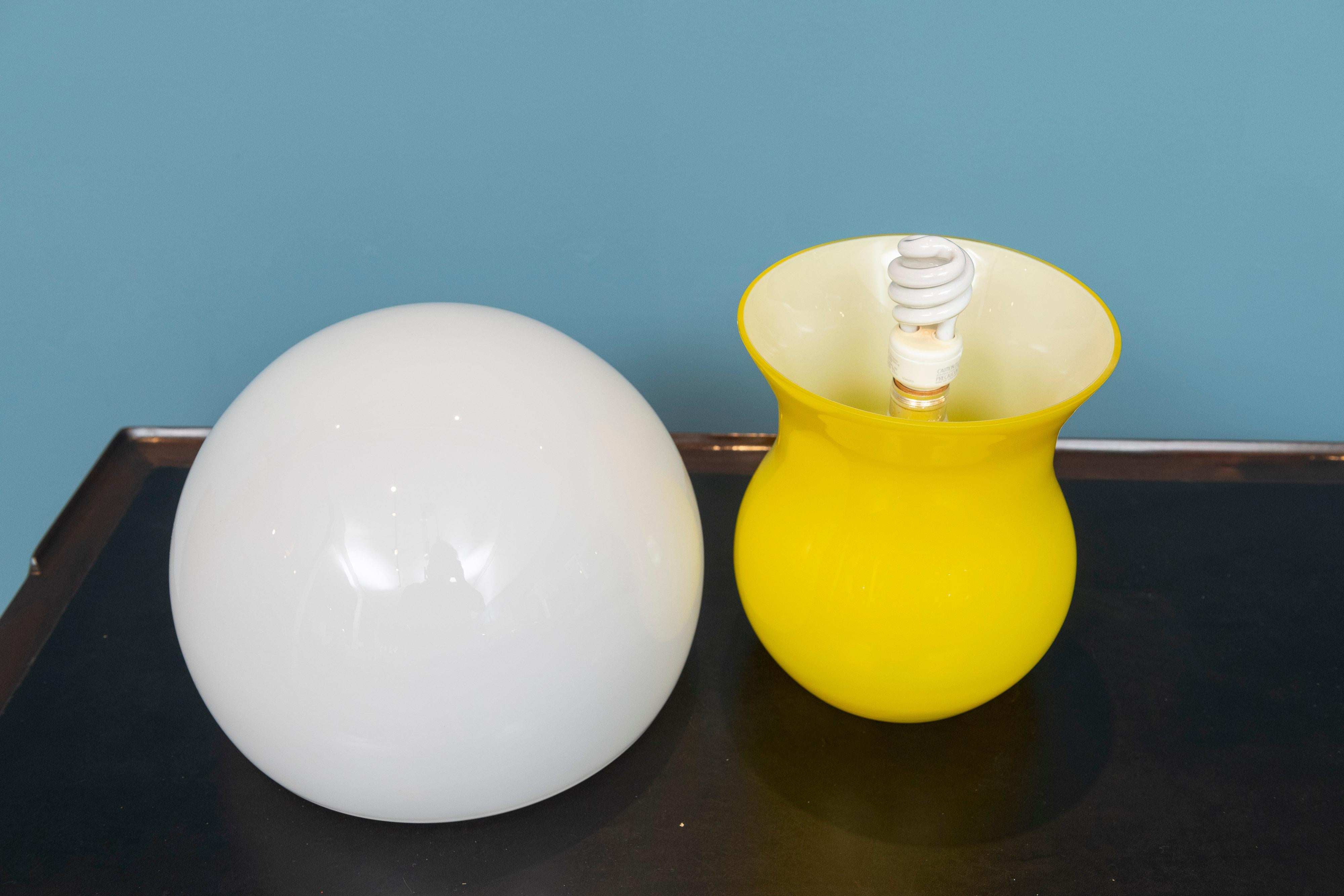 Mid-20th Century Scandanavian Glass Table Lamp