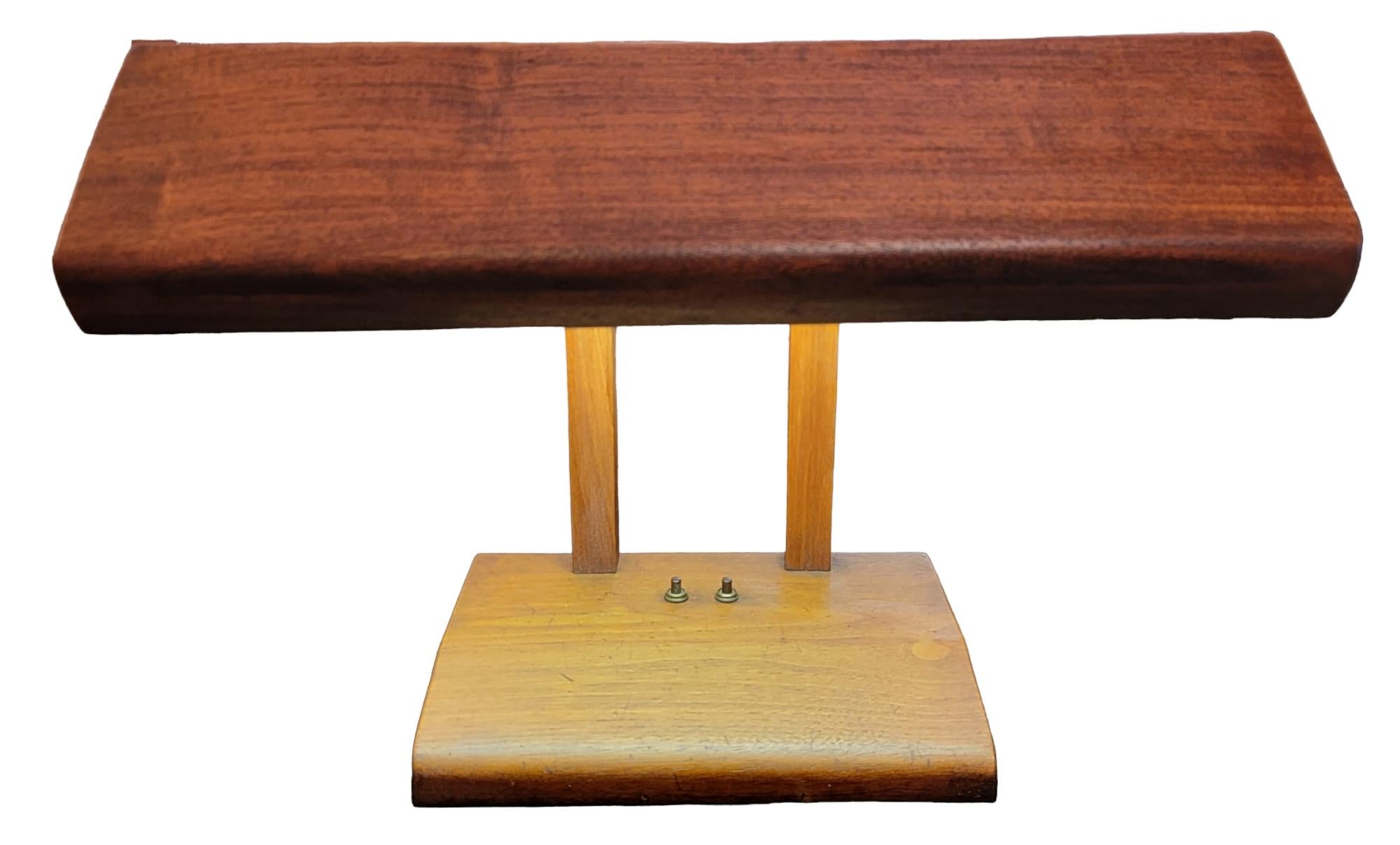 Modern Scandanavian Wooden Table Lamp with Brass Goose Neck Design