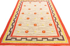 Alfombra Scandi Rollakan Diseño Sueco Abstracto con Campo de Color Beige