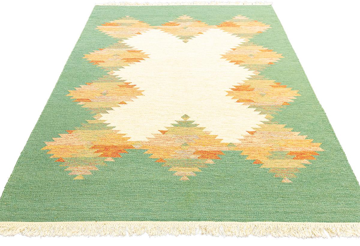 Rollakan Swedish Rugs are like no other! Crafted from the highest quality materials, these rugs bring timeless elegance and sophistication to any space. With their soft muted color palette and minimalist designs, these vintage pieces will instantly