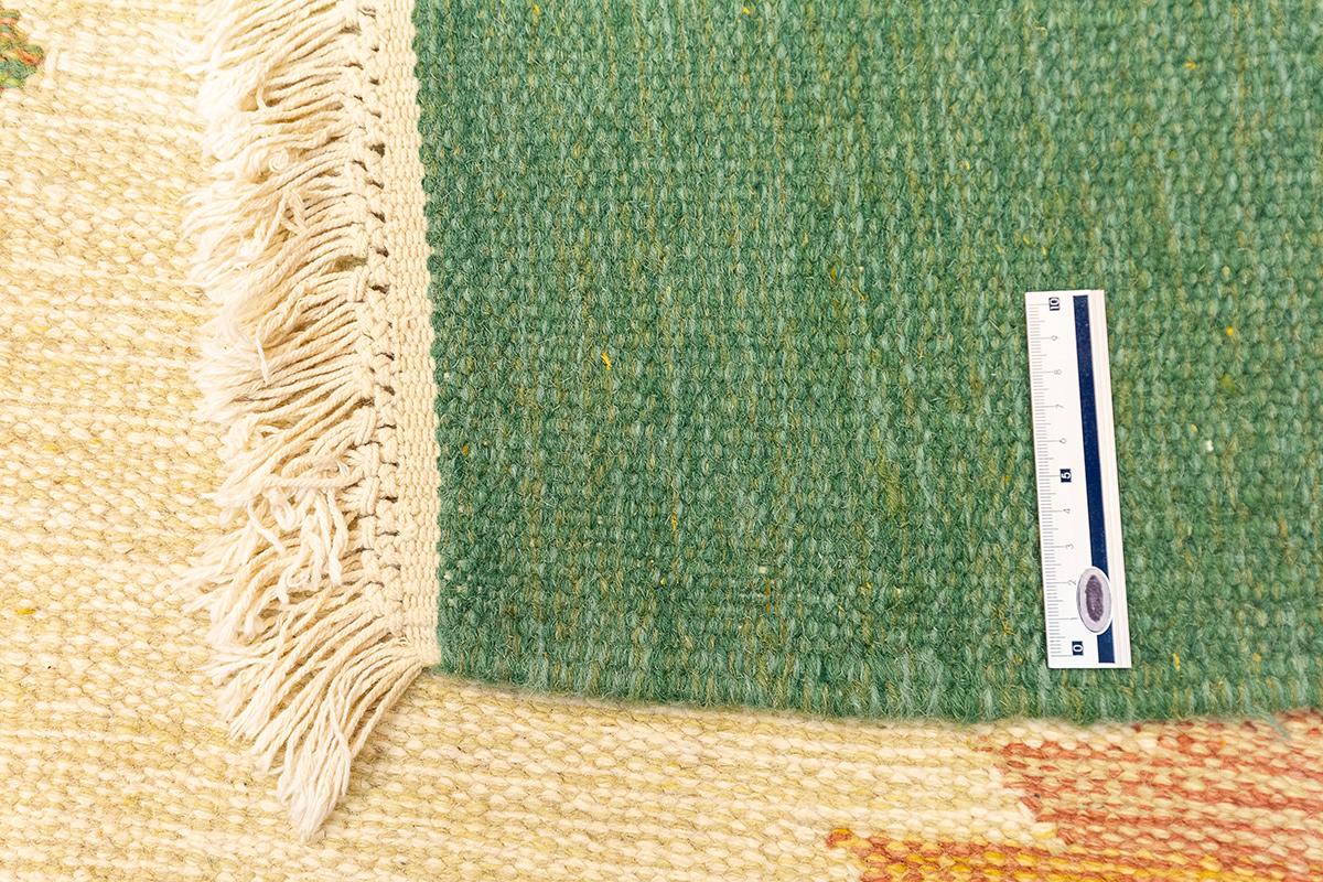 Wool Scandi Rug Rollakan Swedish Soft Green Color Minimalist Design For Sale