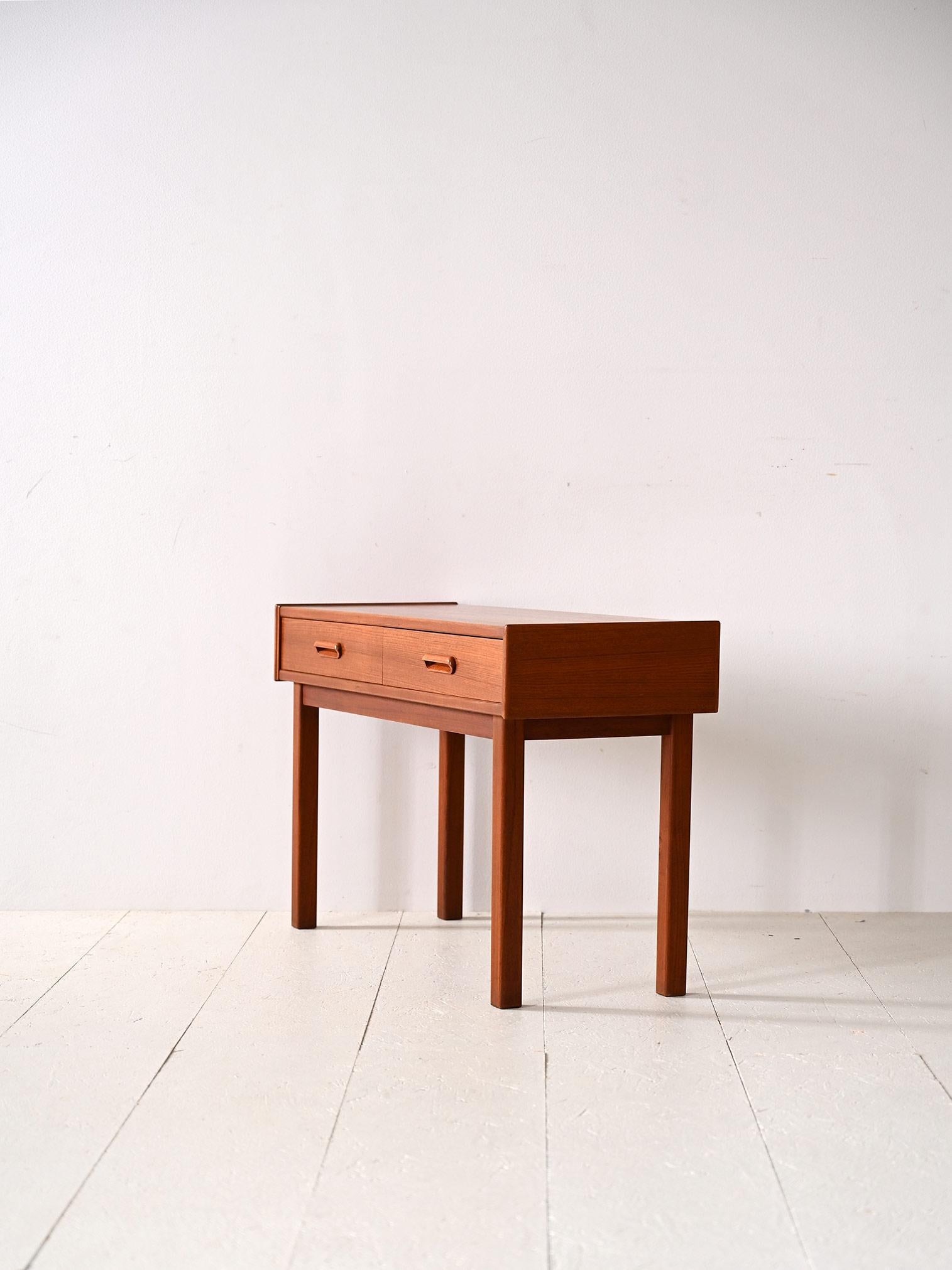 Scandinavian Modern Scandi side table with two drawers