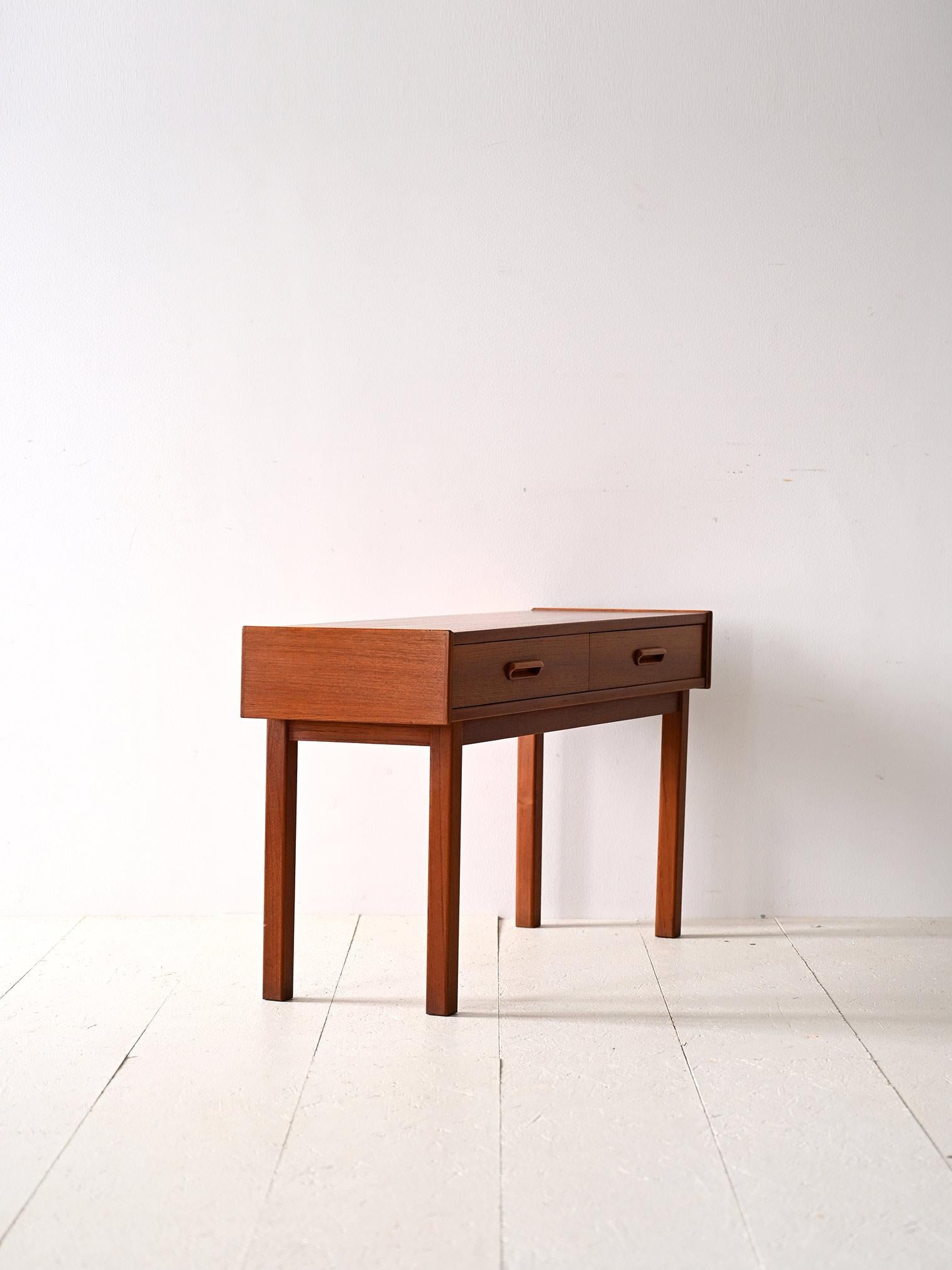 Scandinavian Scandi side table with two drawers