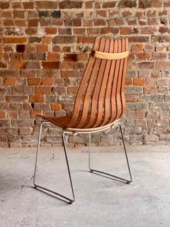 Scandia Dining Chairs Set of Eight by Hans Brattrud for Hove Mobler Teak, 1970s