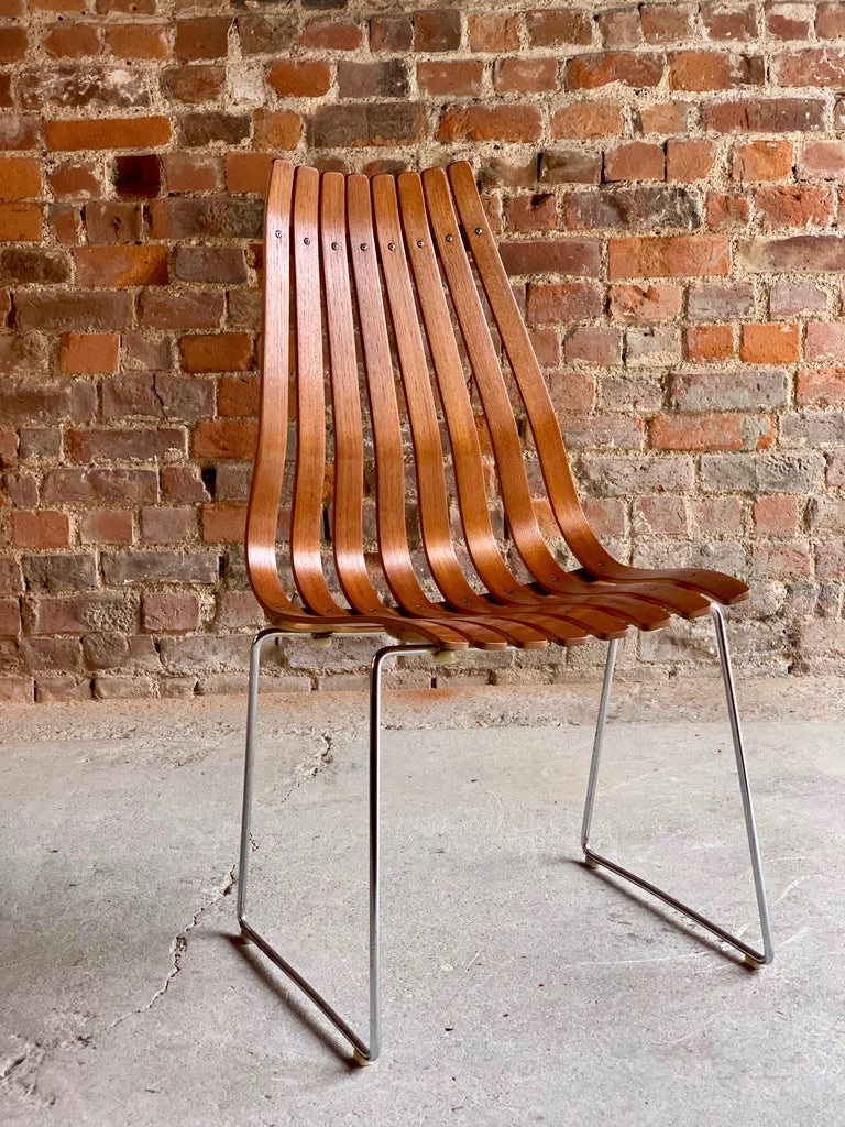 Scandia Dining Chairs Set of Eight by Hans Brattrud for Hove Mobler Teak, 1970s For Sale at 1stdibs