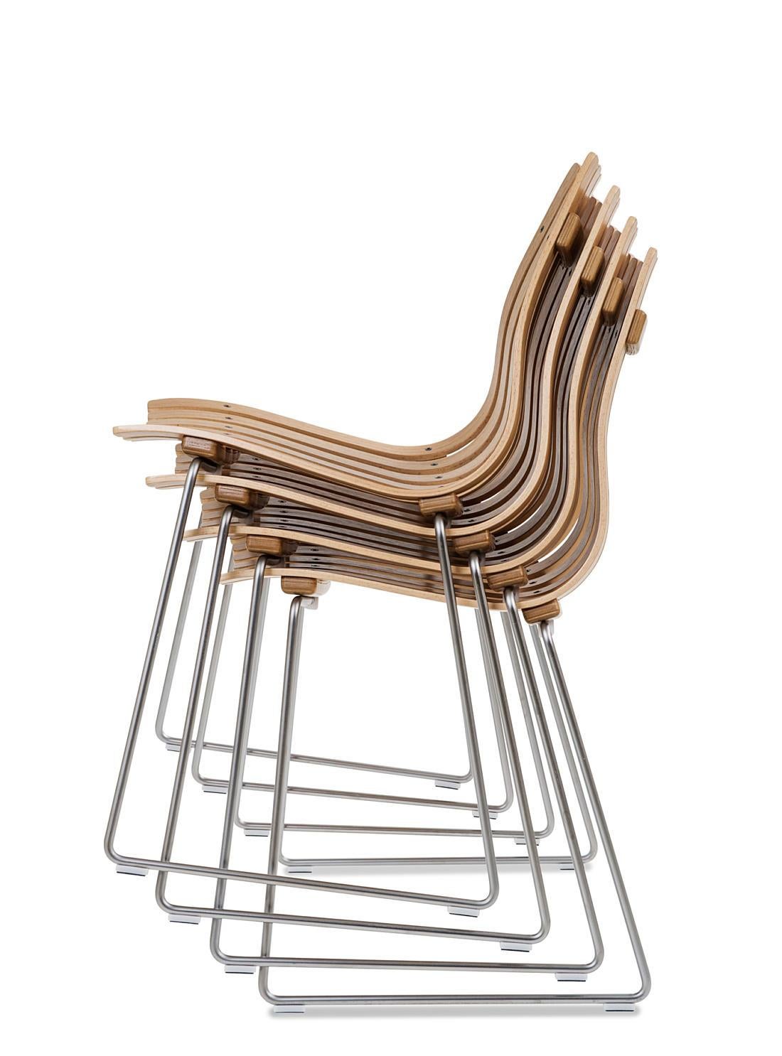 Mid-Century moderno Sedia Scandia Junior impilabile di Fjord Fiesta con base a bulloni in vendita