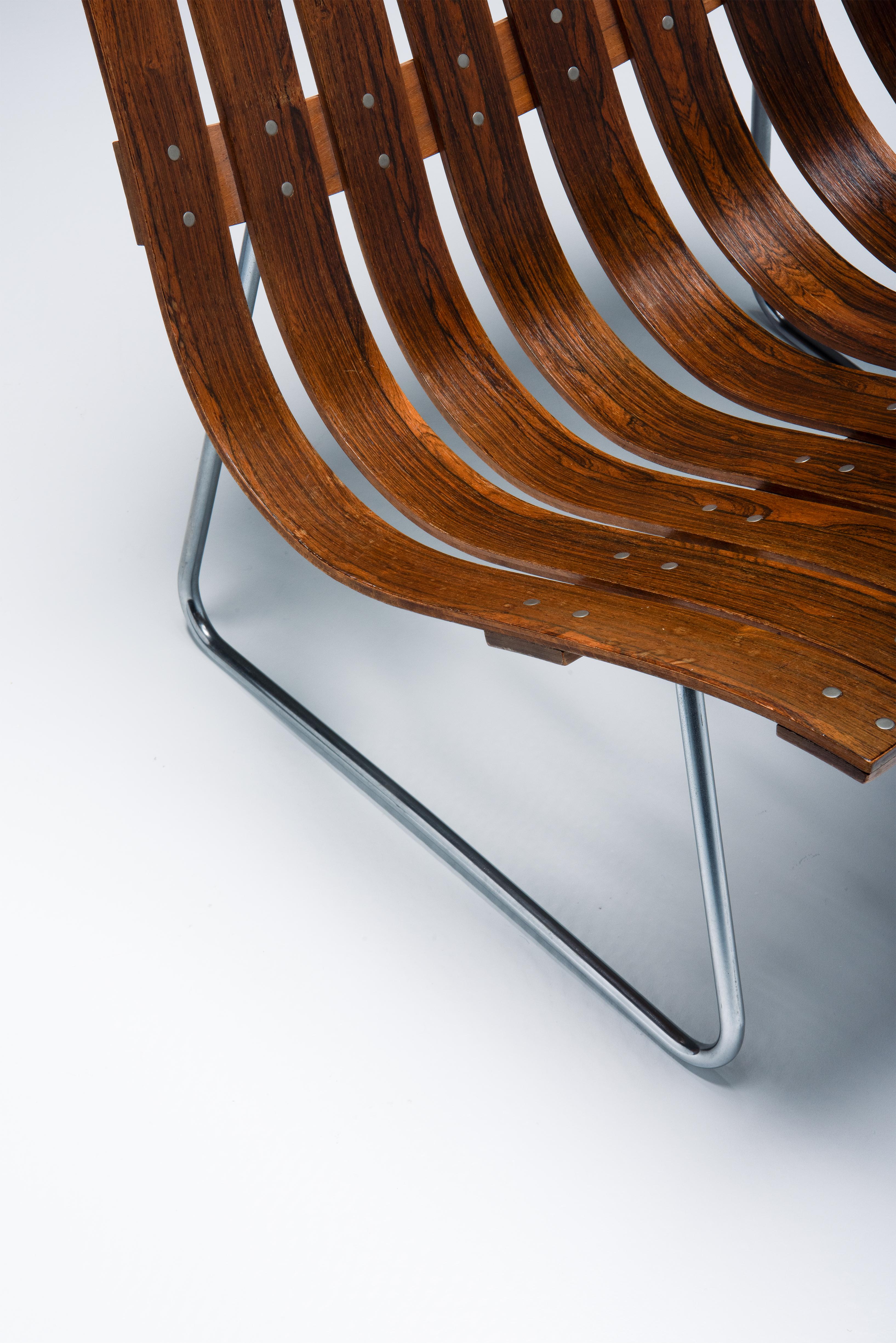 Steel Scandia Lounge Chair- Hans Brattrud For Sale