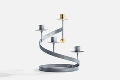 Scandia Present, Candelabra, Metal, Brass, Sweden, 1980s