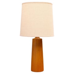 Scandia Lampe de table en teck tourné Danish Vintage Mid-Century Organic Chalet Style