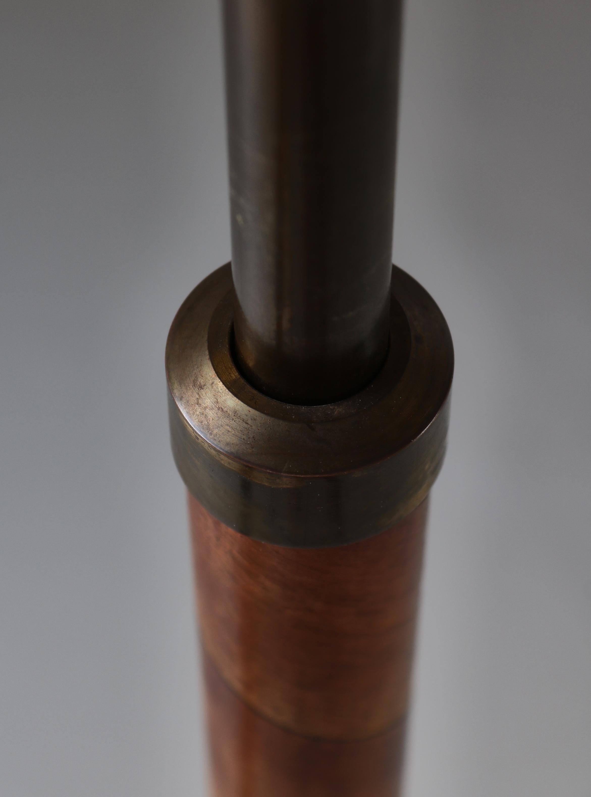 Scandianvian Art Deco Floor Lamp in Brass & Birch Veneer, Denmark, 1930s For Sale 9