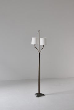 Scandianvian Modern Brass Floor Lamp by Svend Aage Holm Sørensen, Denmark, 1950s