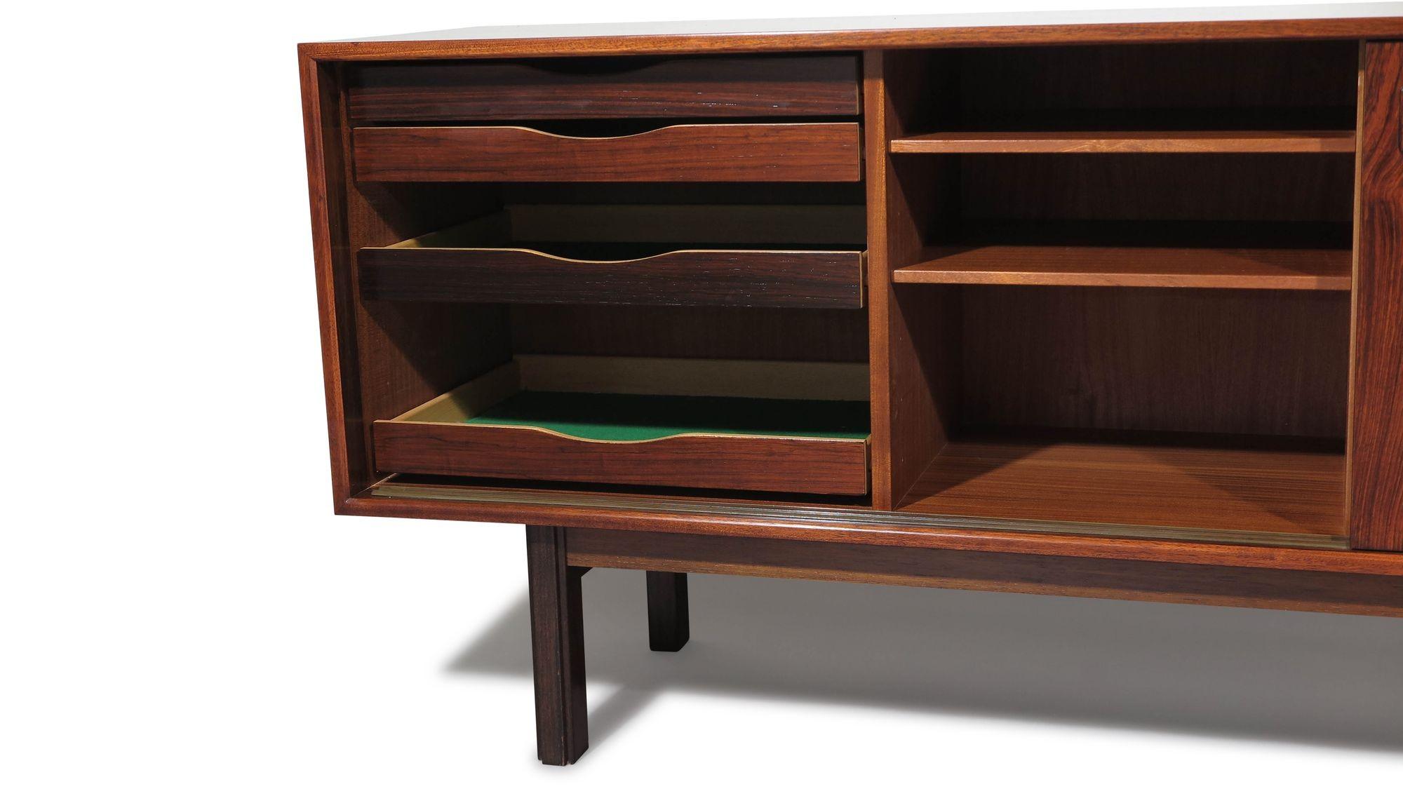 Scandianvian Modern Omann Jun Brazilian Rosewood Credenza In Excellent Condition In Oakland, CA