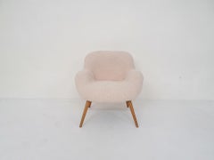 Scandinanvian Modern Lounge Chair in Boucle, Denmark 1960's