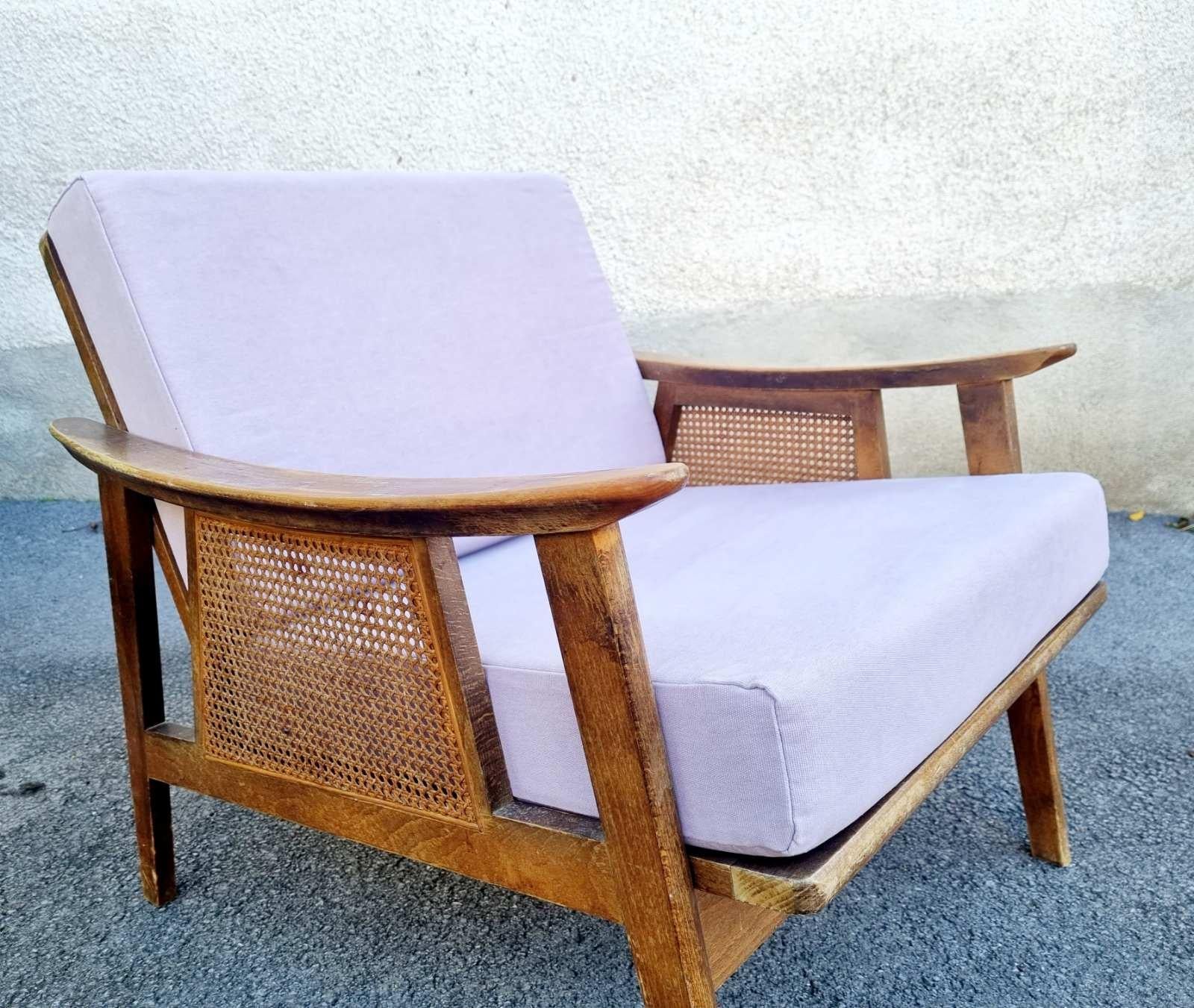 Tissu Fauteuil de salon scandinave moderne par Stol Kamnik, Slovénie, années 60