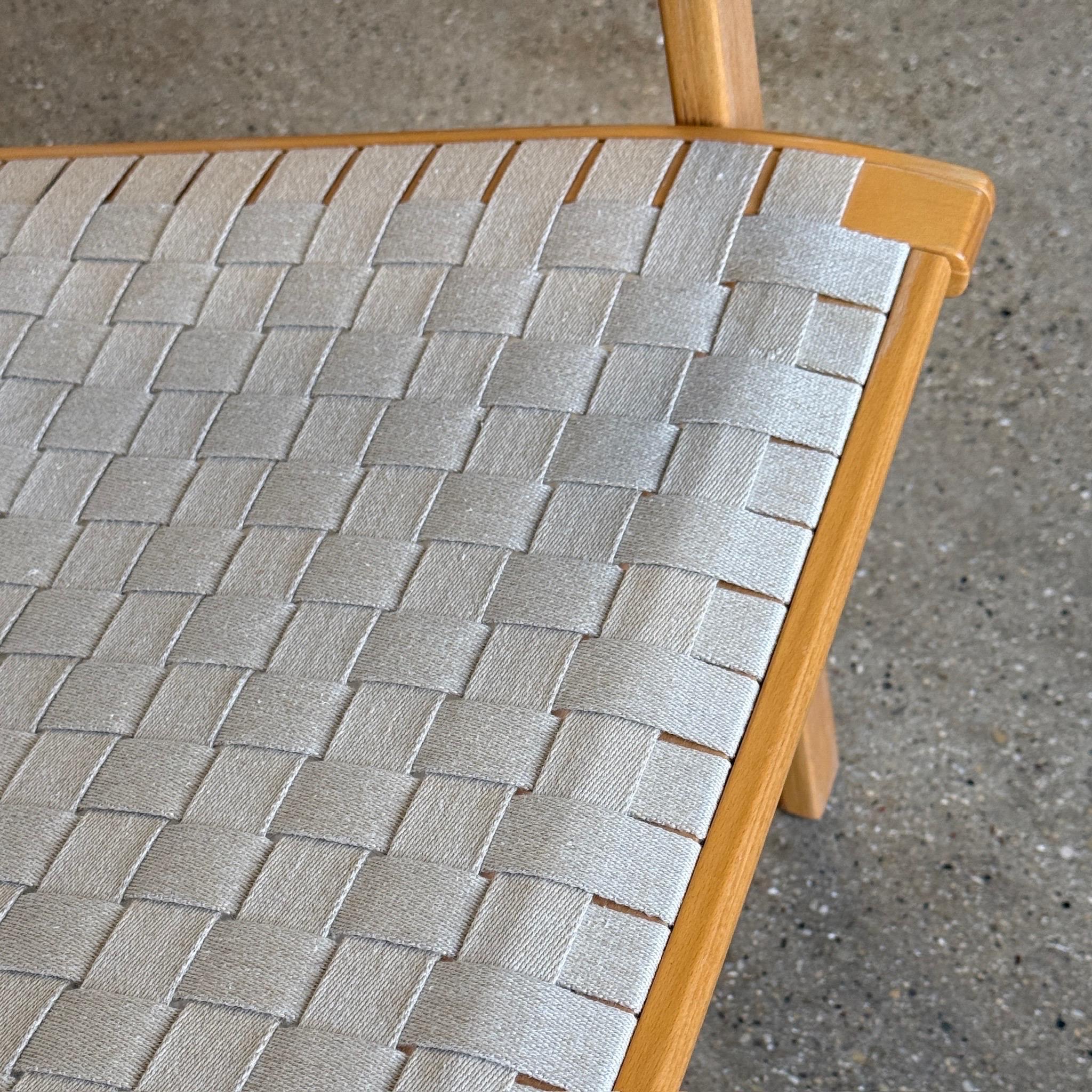 Scandinavian Scandinavia Bentwood Woven Lounge Chair For Sale
