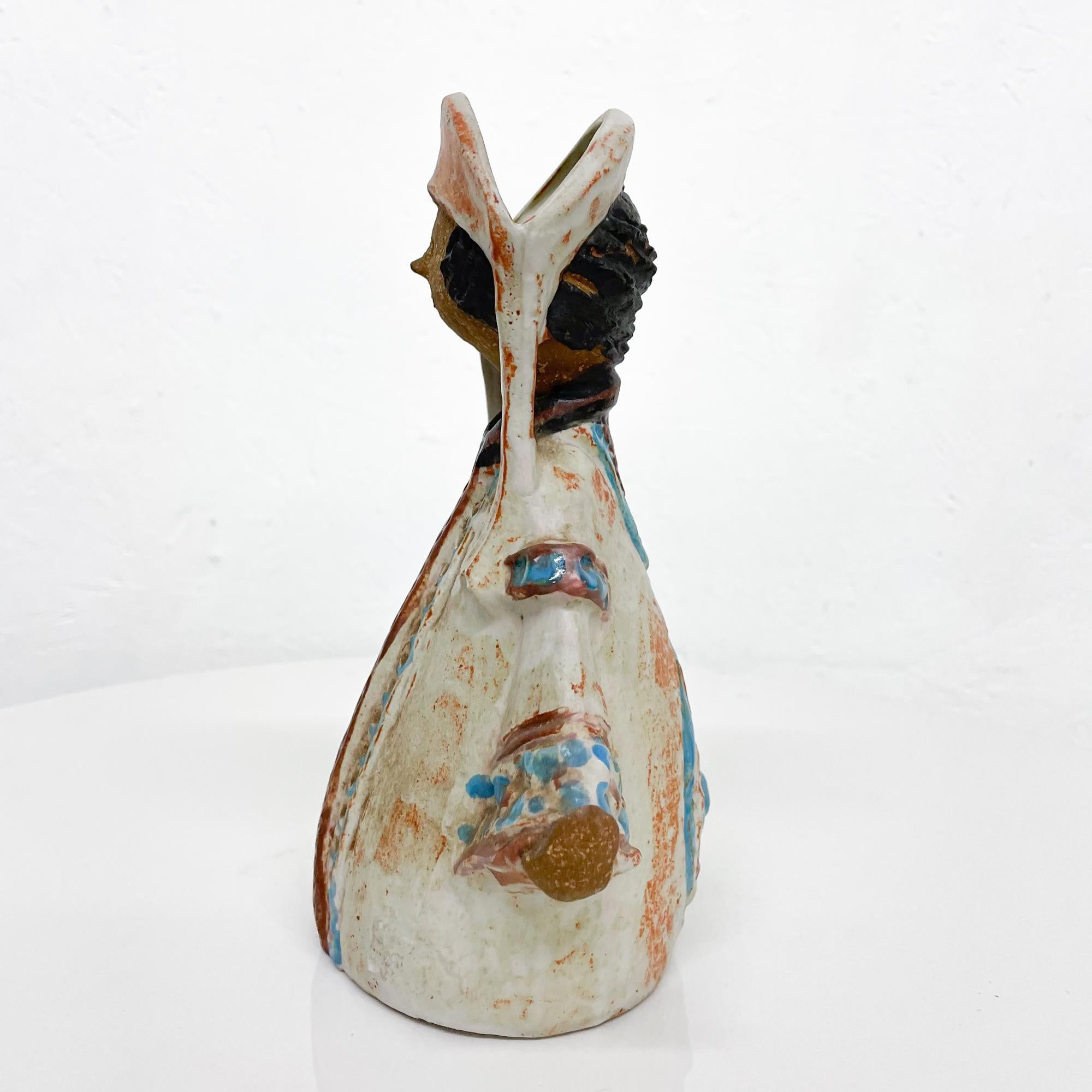 Danish 1960s Scandinavia Ceramic Pottery Decorative Doll Flower Vase Lisa Larson Style