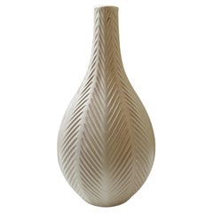 Used Scandinavian Modern Anna-Lisa Thomson Stoneware Vase, White Matte Glaze model 23