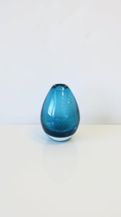 Scandinavia Modern Blue Art Glass Vase