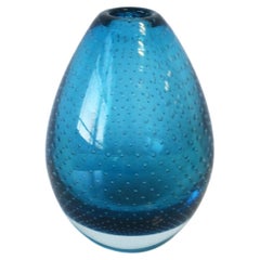 Scandinavia Modern Blue Art Glass Vase Mid-Century Modern