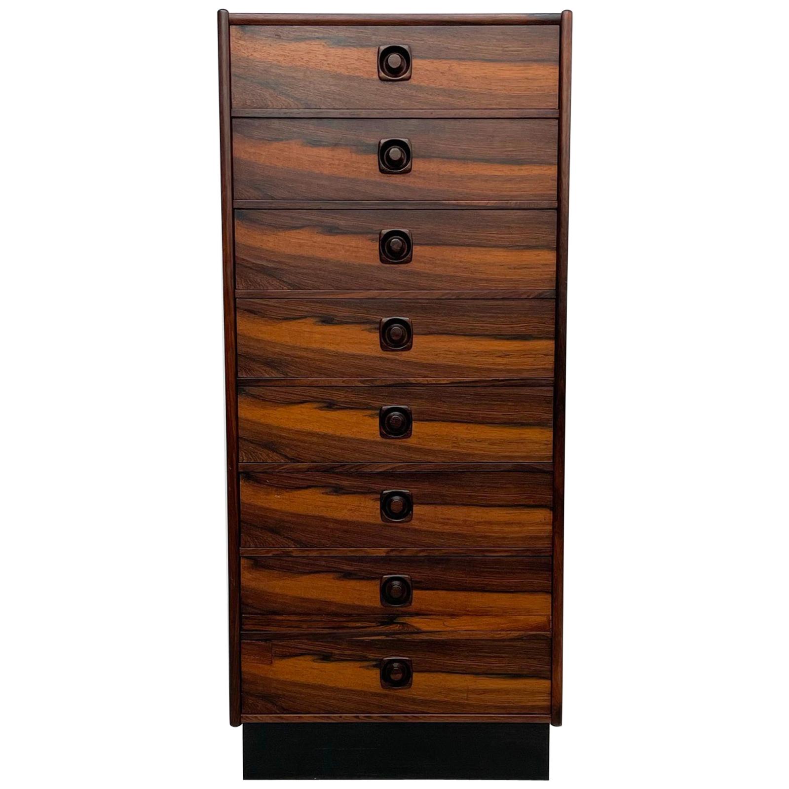 Scandinavia Modern Brazilian Rosewood Chest of Drawers Made in Sweden