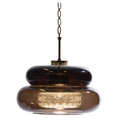 Scandinavia Modern Ceiling lamp of brass and glass by Carl Fagerlund