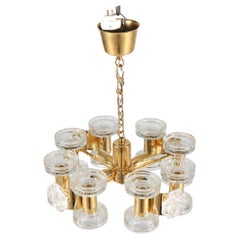 Scandinavia Modern Ceiling lamp of brass and glass by Carl Fagerlund