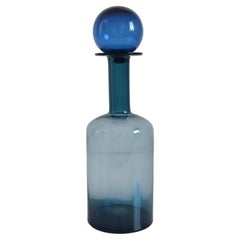 Carafe à décanter moderne en verre bleu Otto Bauer pour Holmegaard