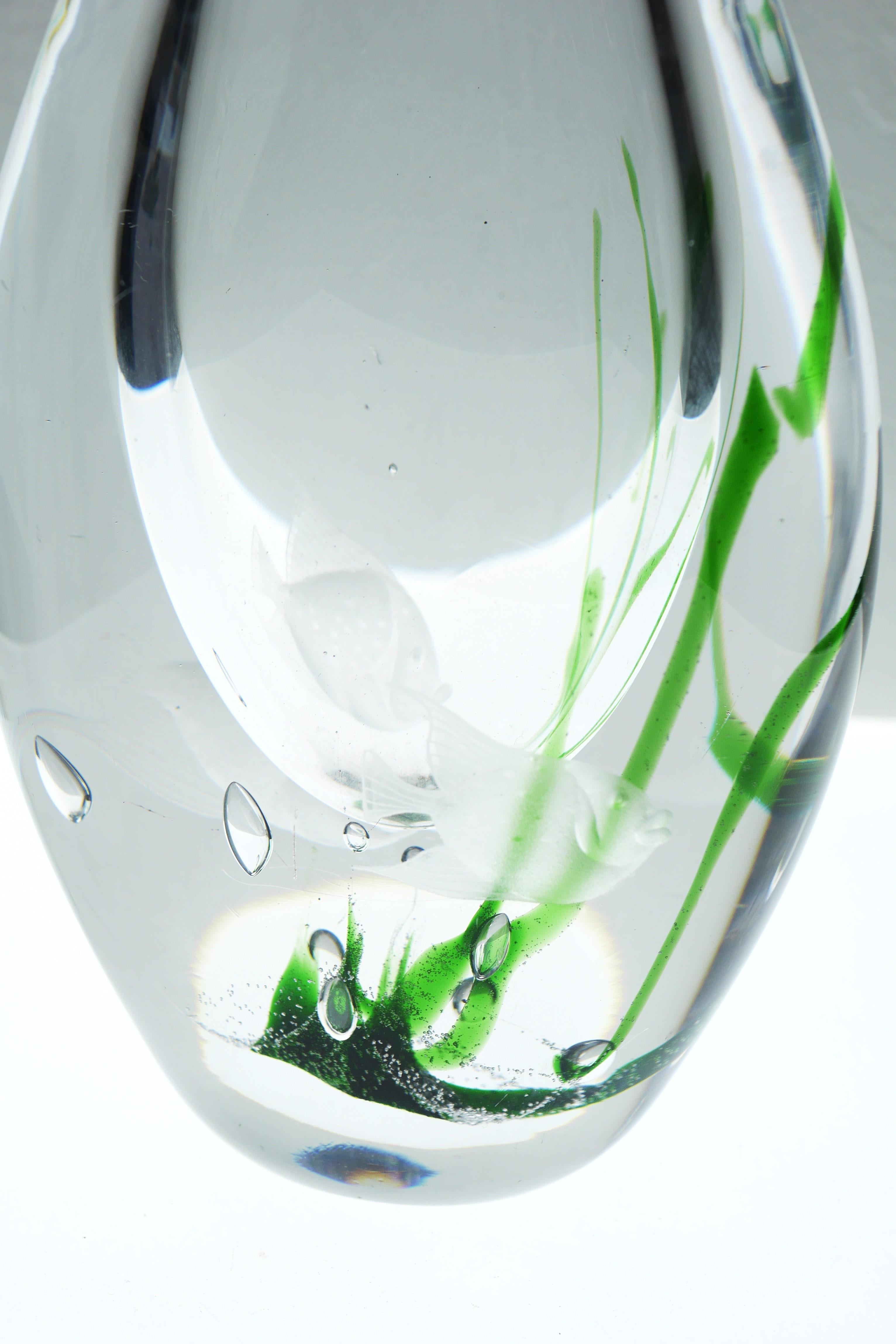 A pair of  extraordinary handblown vintage signed glass vases, known as 