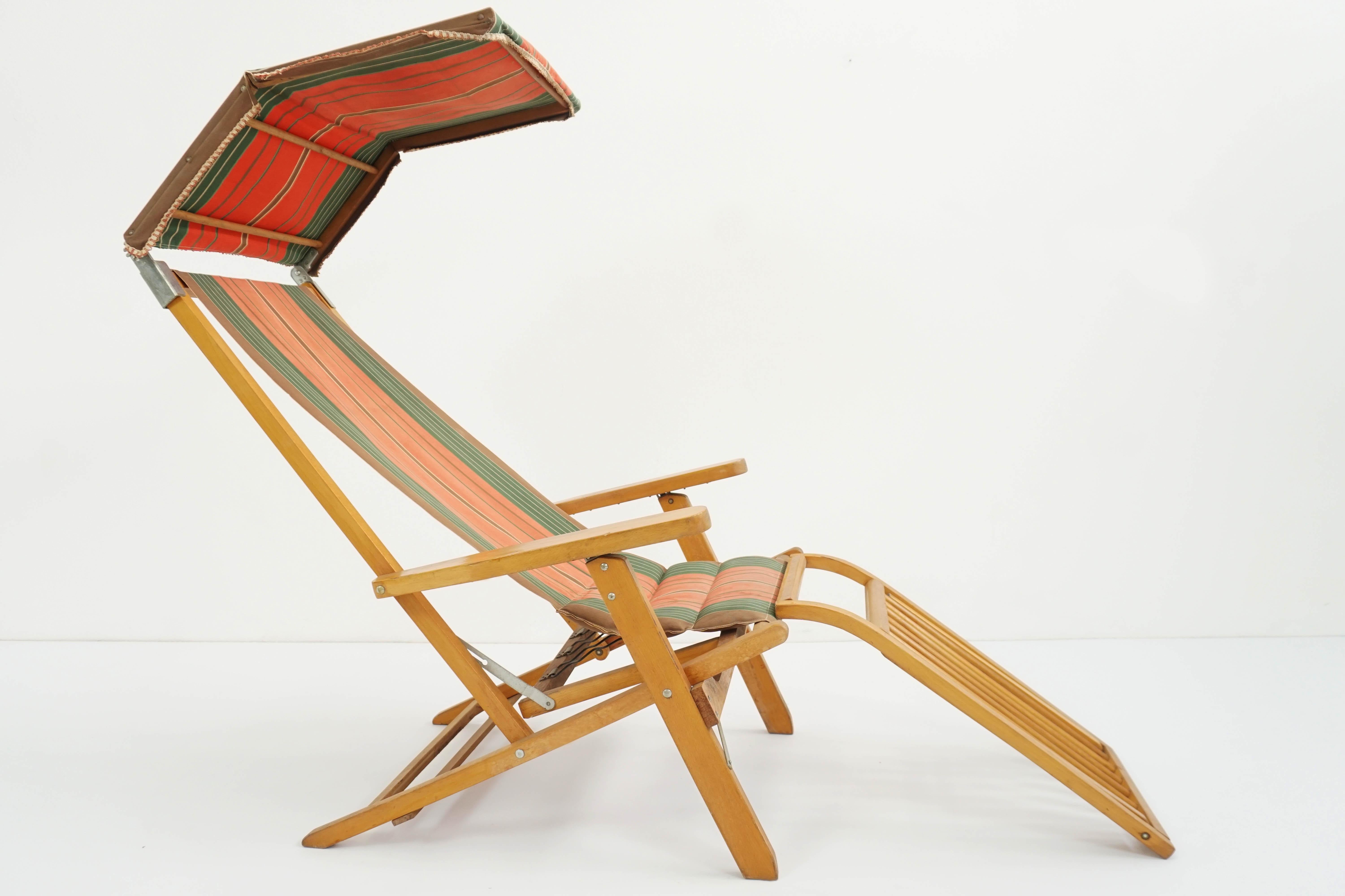 Scandinavian Modern Scandinavia Traveling Outdoor Lounge Chair, Sweden 1950 Luchs For Sale