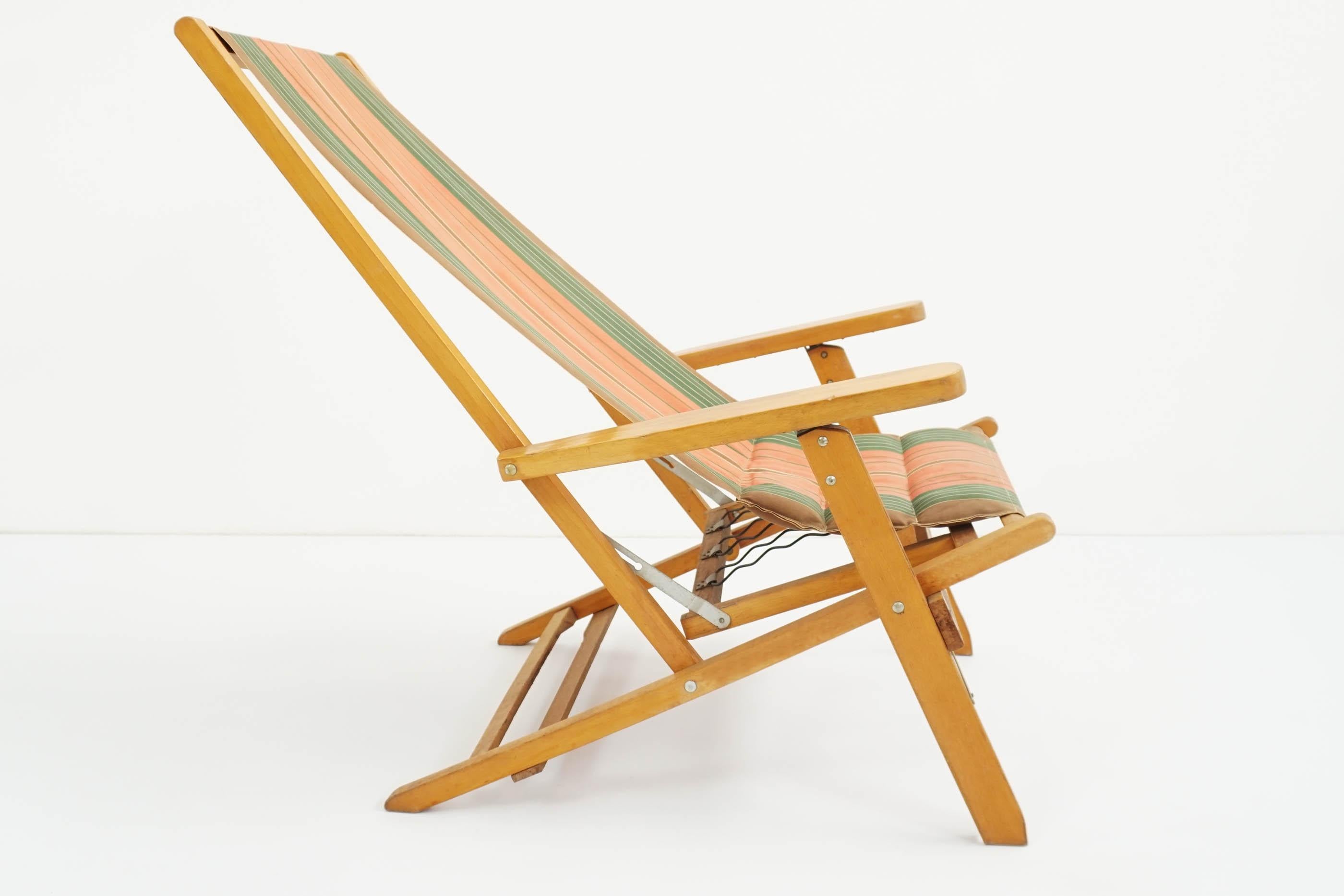 Scandinavia Traveling Outdoor Lounge Chair, Sweden 1950 Luchs In Good Condition For Sale In Morbio Inferiore, CH